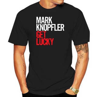เสื้อยืดพิมพ์ลายแฟชั่น เสื้อยืด พิมพ์ลาย MARK KNOPFLER - Get Lucky สีดํา สีขาว ไซซ์ S ถึง 5XL d