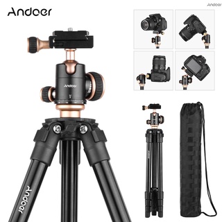 Andoer Q160Sa ขาตั้งกล้องสามขาพร้อมกล้องดิจิตอล Panoramic Ballhead Bubble Level กับ Canon Nikon Sony ขนาดพกพาสําหรับกล้องดิจิตอล Dslr