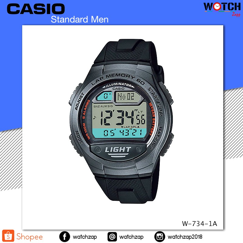 ภาพหน้าปกสินค้านาฬิกาข้อมือ Casio Standard Digital W-734 Series จากร้าน watchzap บน Shopee