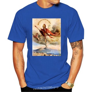 ROUNDคอลูกเรือNeckใหม่ เสื้อยืดลําลอง แขนสั้น พิมพ์ลาย San Gennaro Patron Saint Naples Miracle Blood Januarius 3 Fmmjha4