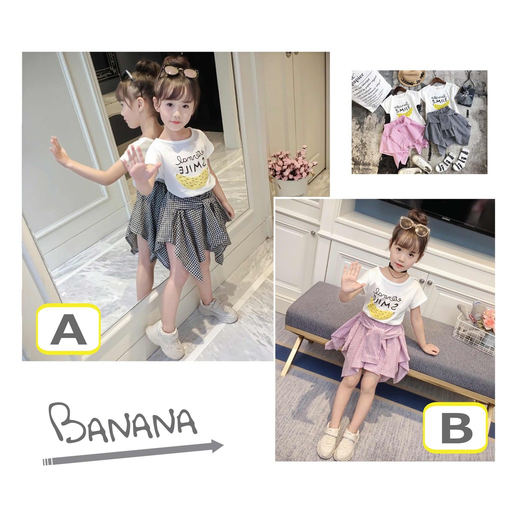 เสื้อผ้าเด็ก-banana-ชุดเสื้อพร้อมกระโปรง