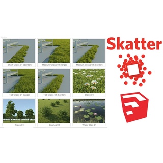 ภาพขนาดย่อของภาพหน้าปกสินค้าSkatter 2.1.3 ( Plugin for Sketchup 2018-2022 ) with Library ปลั๊กอิน ปลูกหญ้า สนามหญ้า จากร้าน nantawathem บน Shopee