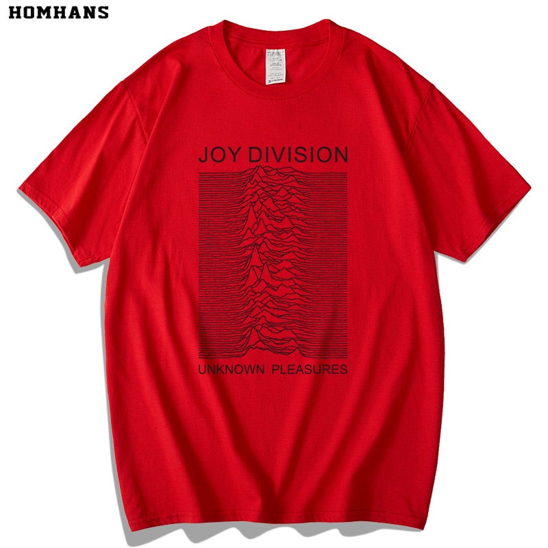 เสื้อยืดโอเวอร์ไซส์สีแดงเกาหลี-joy-division-วงดนตรีอังกฤษ-happy-split-nostalgic-สไตล์ย้อนยุคผ้าฝ้ายแขนสั้นหลวมขนาดใหญ่s