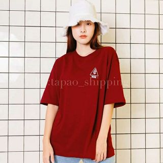 เสื้อยืด OverSize สีแดงเข้ม ลาย ROSE