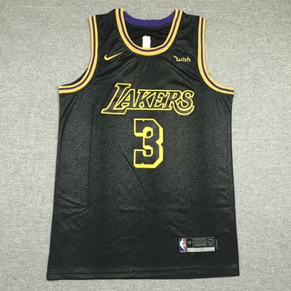 เสื้อกีฬาบาสเก็ตบอล ลาย NBA Jersey Los Angeles Lakers No. 3 Davis City Sports Edition KDlpfi15GGkekj59 ผ้าสีดํา สําหรับเล่นกีฬา