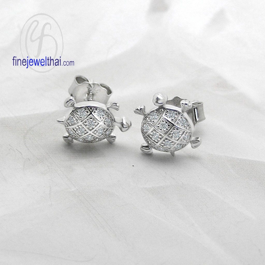 finejewelthai-ต่างหู-ต่างหูเพชร-ต่างหูเงิน-เพชรสังเคราะห์-เงินแท้-925-diamond-cz-silver-925-design-earring-e2170cz