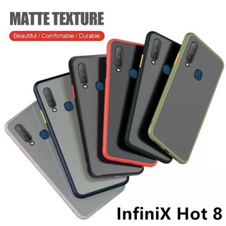 [ ส่งจากไทย ] Case Infinix Hot 8 เคสกันกระแทก ปุ่มสีผิวด้าน ขอบนิ่มหลังแข็ง เคสโทรศัพท์ พร้อมส่ง