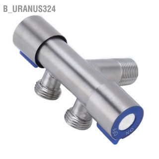 B_uranus324 G1/2 Stainless Steel 1 Inlet 2 Outlet Angle Valve Double Handle Control Cold Water Tap