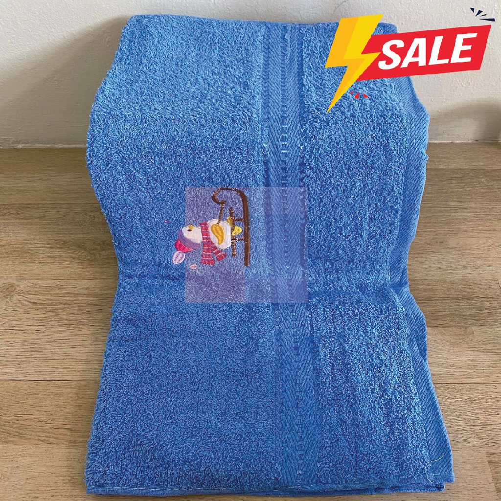 ผ้าเช็ดตัว-ผ้าขนหนู-สีพื้น-27x55นิ้ว-นุ่งอาบน้ำได้-สีเข้ม-ซับน้ำได้ดี-มีเก็บเงินปลายทาง
