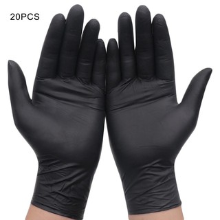 ถุงมือดำช่างสัก ไซต์ S M L ถุงมือยางไนไตรสีดำ ไม่มีแป้งแบบหนา มี50คู่(100ชิ้น)
