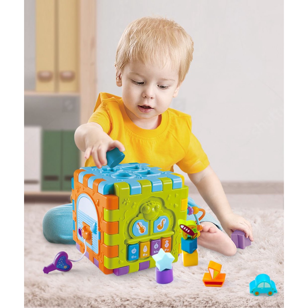 double-b-toys-กล่องกิจกรรม-แบรนด์แท้-educational-toy-house-สินค้าขายดี-ของเล่นเด็ก-มีเสียง-มีไฟ-กระตุ้นพัฒนาการ