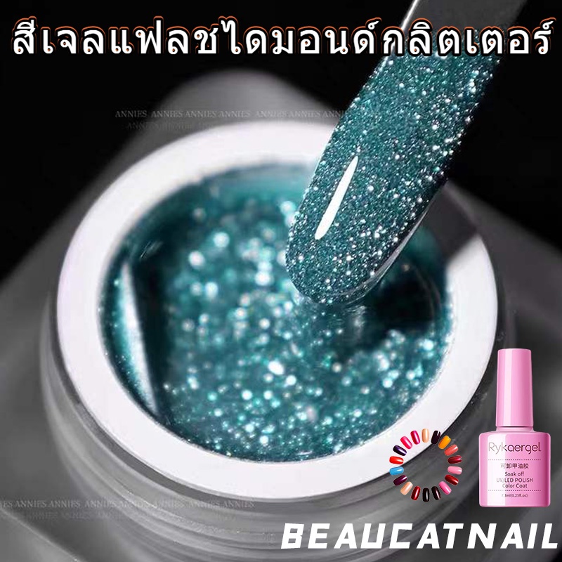 พร้อมส่ง-สีเจล-ยาทาเล็บเจล-อย่างดี-ยาทาเล็บเพชร-8-ml-สีสวย-กริตเตอร์แน่น