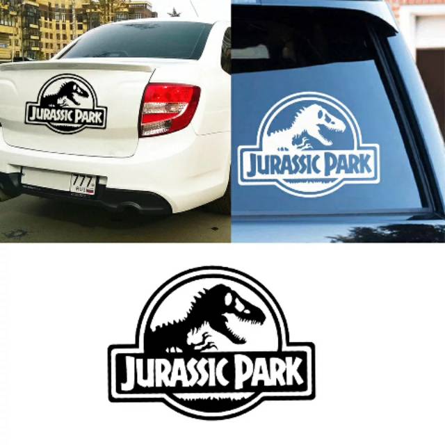 ราคาและรีวิวสติกเกอร์ติดกระจกรถยนต์ JURASSIC PARK Glass / BODY Car LAPTOP MOTOR Glass Door Window ฯลฯ