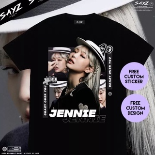 ราคาถูกHigh Quality-Unisex-Cotton Tee Kim Jennie Blackpink Blink Printed T-Shirt for Men Short Sleeve Stree S-5XL