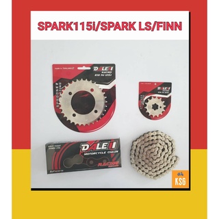 ชุดโซ่สเตอร์ กลึงเลส DALE (เดล) 420 สำหรับ SPARK 115i / SPARK LS / FINN จำนวน 1 ชุด #สเตอร์หน้าชุบแข็ง