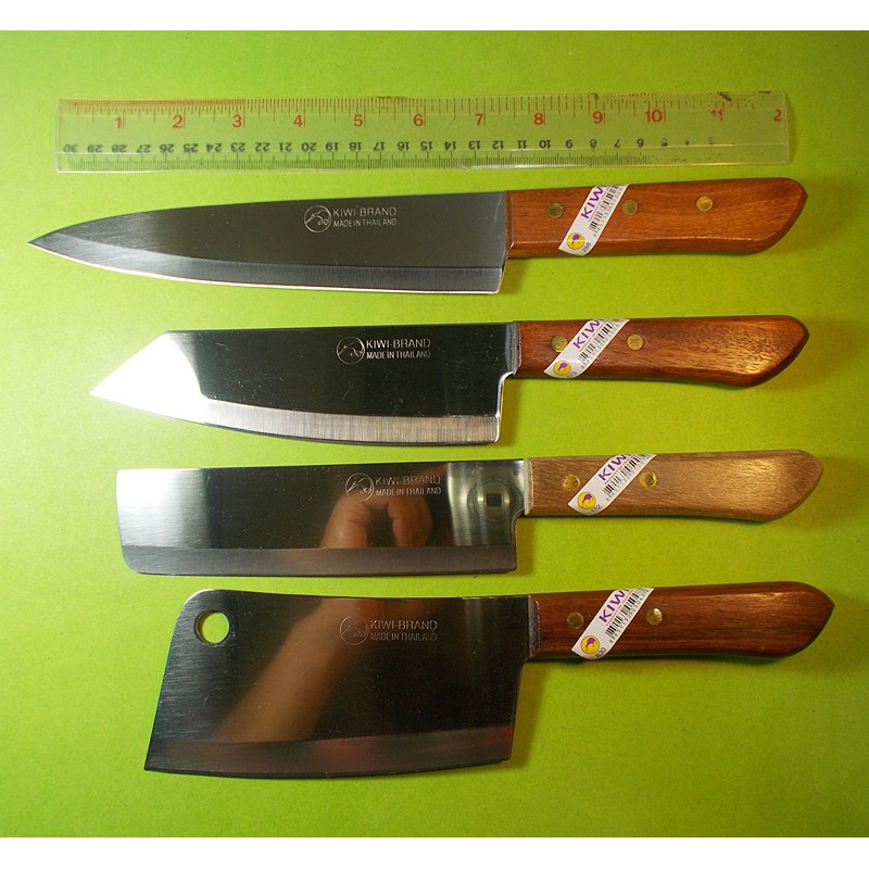 ภาพสินค้ามีดทำครัวกีวี Kiwi ชุด 4 อัน เบอร์ 172 173 830 288 ใบมีดสแตนเลสไม่เป็นสนิมด้ามไม้ Chef's Knives Cooking Knive Kiwi Set 4 จากร้าน poomphat บน Shopee ภาพที่ 1