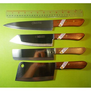 ภาพขนาดย่อของภาพหน้าปกสินค้ามีดทำครัวกีวี Kiwi ชุด 4 อัน เบอร์ 172 173 830 288 ใบมีดสแตนเลสไม่เป็นสนิมด้ามไม้ Chef's Knives Cooking Knive Kiwi Set 4 จากร้าน poomphat บน Shopee ภาพที่ 1