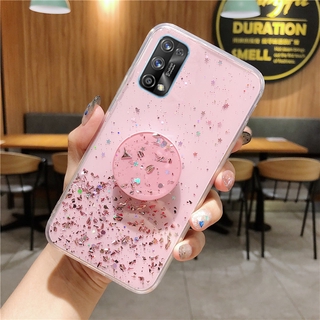 In Stock เคสโทรศัพท์ Realme 7 5G Case Ins Glitter Star Space Softcase With Stand Holder Back Cover เคส Realme7 5G