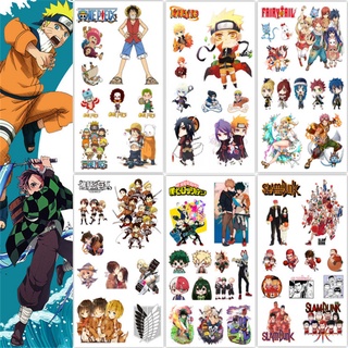 【สติกเกอร์อนิเมะ】สติกเกอร์รอยสักชั่วคราว ลายการ์ตูนญี่ปุ่น One Piece Attack on Titan Naruto Slum Dunk Fairy Tail ขนาดเล็ก กันน้ํา