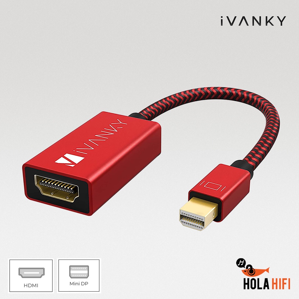 iVANKY 4K Mini DisplayPort To HDMI Female Adapter 4K@60Hz (RED ...