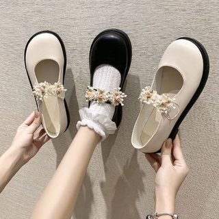 🔥พร้อมส่ง🔥โลลิต้ารองเท้าขนาดเล็กป่าแบนน่ารักรอบหัวนุ่มน้องสาวย้อนยุครองเท้าเดียวญี่ปุ่นหญิง JK รองเท้าเครื่องแบบ