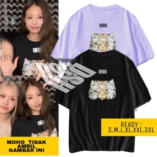 เสื้อยืด พิมพ์ลายแมว Jennie blackpink สไตล์เกาหลี สําหรับเด็ก 3 ชิ้น