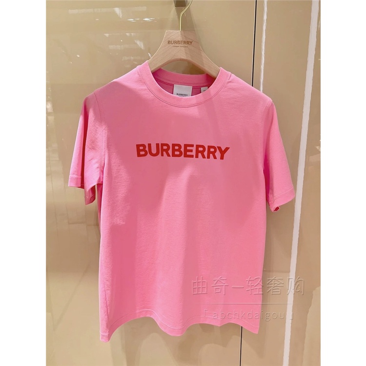 เสื้อยืดผ้าฝ้ายพิมพ์ลาย-เสื้อยืดแขนสั้น-พิมพ์ลายตัวอักษร-burberry-ทรงหลวม-สีพื้น-สไตล์คลาสสิก-สําหรับผู้ชาย-และผู้หญิง