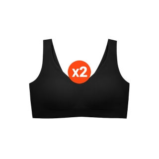 โปรโมชั่น : SABINA BRALESS เสื้อชั้นใน Set 2 ชิ้น Seamless ไม่มีโครง รุ่น Soft Collection รหัส SBXK108BK สีดำ