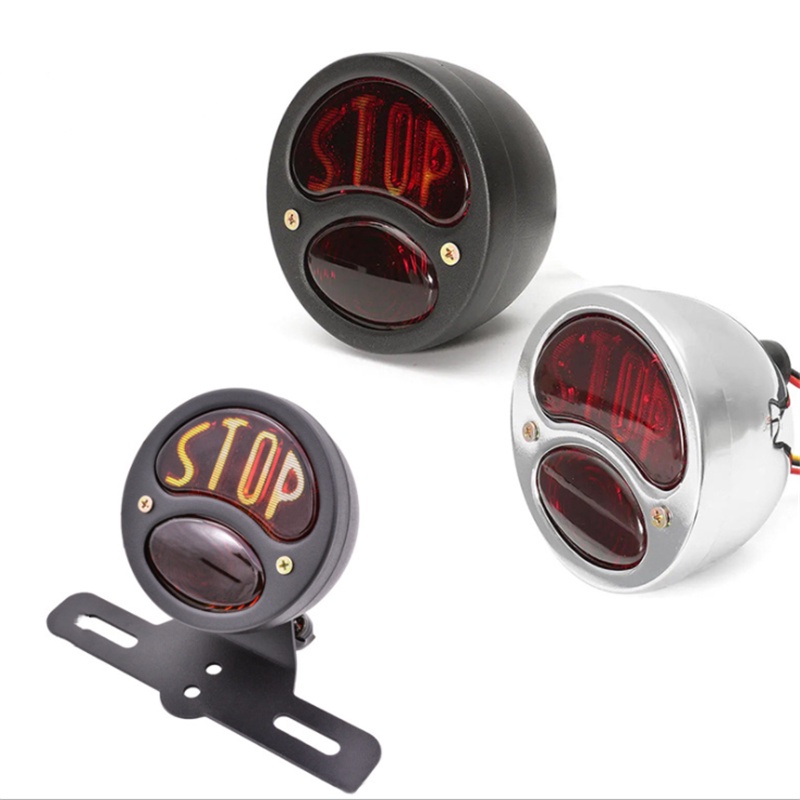 wMotorcycle Tail Brake Stop Light LED Cafe Racer Style Motorbike Brake ...