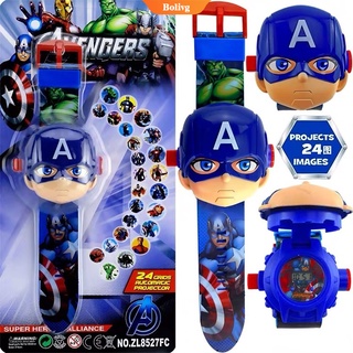 Disney Toy Story Marvel Avengers 24 นาฬิกาข้อมืออิเล็กทรอนิกส์ ลายการ์ตูนดิสนีย์ เรืองแสง 3D ของขวัญวันเกิด สําหรับเด็กผู้ชาย และเด็กผู้หญิง [BL]