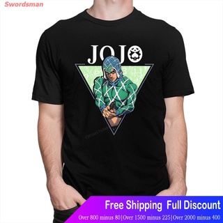 เสื้อยืดลำลอง เสื้อยืดผ้าฝ้ายบริสุทธิ์สลิมฟิตพิมพ์ Jojo Bizarre Adventure สําหรับผู้ชาย Short sleeve T-shirts