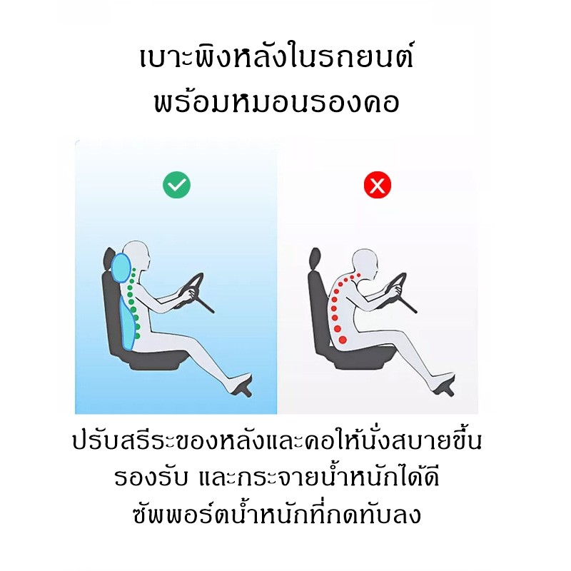 ชุดเบาะรองนั่ง-หมอนรองคอ-ชุดเบาะรองนั่งในรถ-พิงหลัง-เบาะพิงหลัง-เบาะพิง-memory-faom