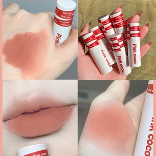 Pink COCO ลิปสติก ลิปกลอส เนื้อแมตต์กํามะหยี่ ไม่จางหาย สําหรับเด็กผู้หญิง