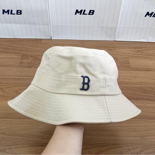 หมวก MLB Bucket Hat สีเบจ โลโก้ B Boston