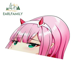 Earlfamily สติกเกอร์ไวนิล ลายกราฟฟิตี้ DARLING in the FRANXX Zero Two ขนาด 13 ซม. x 8.8 ซม. สําหรับติดตกแต่งรถยนต์ รถจักรยานยนต์