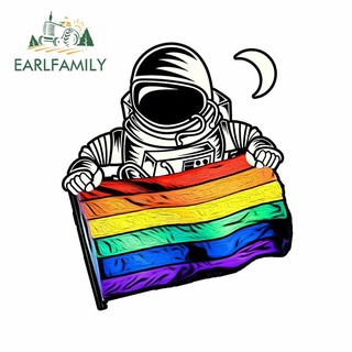 Earlfamily สติกเกอร์ไวนิล ลายธงนักบินอวกาศ Pride Parade และ LGBT กันน้ํา ขนาด 13 ซม. x 11.1 ซม. สําหรับตกแต่งรถยนต์