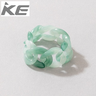 Hand Jewelry Simple Pastoral Ring Resin Acrylic Light Green Buckle Ring for girls for women lo