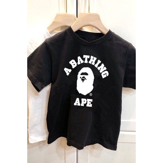 bape-เสื้อผ้าเด็ก-ฤดูร้อน-ใหม่-ตัวอักษร-ape-man-เด็กผู้ชาย-และเด็กผู้หญิง-ผ้าฝ้าย-แขนสั้น-เสื้อยืดลําลอง