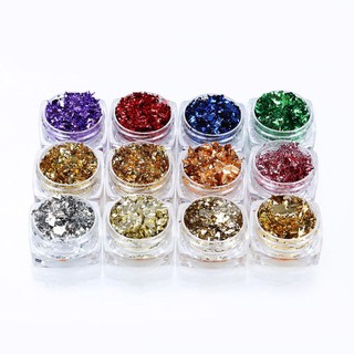 Boom✿12 Color Gold Silver Foil Paper Sequins Resin Mold Fillings Resin Jewelry Making