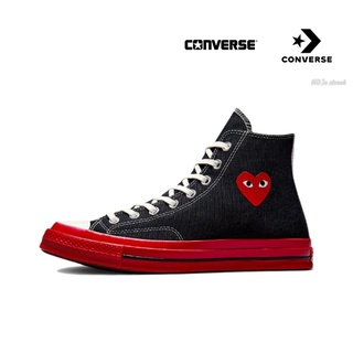 Comme des Garcons PLAY x Converse Chuck Taylor All Star 1970s High Black Red ของแท้ 100% แนะนำ