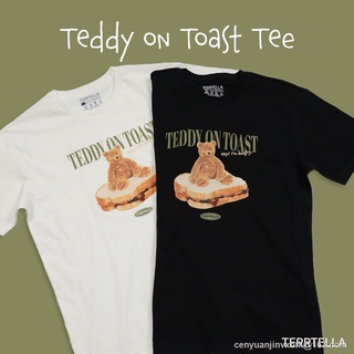 เสื้อยืดผ้าฝ้ายพิมพ์ลายคลาสสิก Morning Terrtella |สกรีนลายหมี Teddy on Toast Tee เสื้อยืด S M L
