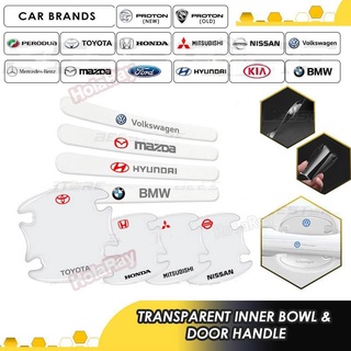 ภาพหน้าปกสินค้า4 ชิ้น Benz BMW Honda Mazda Toyota สติ๊กเกอร์ติดมือจับประตูรถยนต์สําหรับ แผ่นกันรอย​ กันรอยขีดข่วน​ รถยนต์​ โตโยต้า​ ฮอนด้า​ มาสด้า​ ที่เกี่ยวข้อง