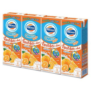 โฟร์โมสต์ โอเมก้า โยเกิร์ตพร้อมดื่มไขมันต่ำ รสส้ม  ( ขนาด 170 มล. จำนวน  12 กล่อง )