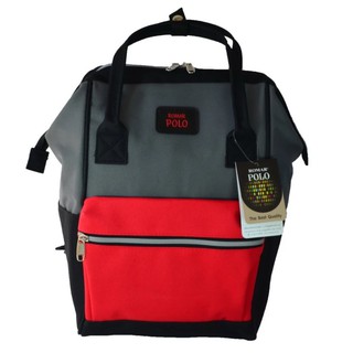 Romar Polo กระเป๋าเป้สไตล์ญี่ปุ่น Rucksack Code 2504 Black (Red/Grey) ส่งฟรี Kerry