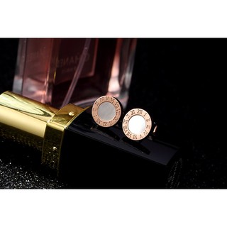 ต่างหู ต่างหูแฟชั่น ต่างหูสตัด Stud โรมัน ตัวเลชโรมัน Rose Gold plated สแตนเลส ต่างหูเจาะ ต่างหูสแตนเลส เครื่องประดับ