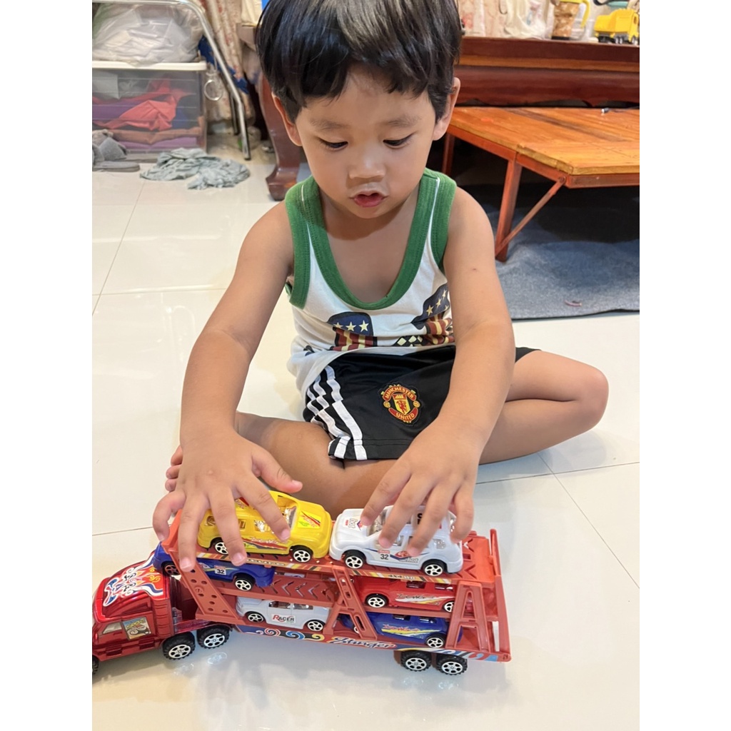 double-b-toys-รถฝาครอบ-รถบรรทุกรถ-รถขนรถ-รถของเล่น-รถเทรลเลอร์บรรทุกรถ-รถเทรลเลอร์ขนรถ-6-คัน-container-truck-888-3