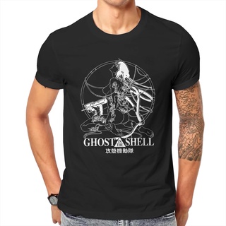 เสื้อยืดโอเวอร์ไซส์เสื้อยืดแขนสั้น ผ้าฝ้าย พิมพ์ลาย Ghost Soldier Ghost in the Shell สไตล์วินเทจ สําหรับผู้ชายS-4XL