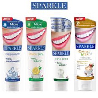 ภาพหน้าปกสินค้าSparkle ยาสีฟัน ขนาด 100 กรัม มี 6 สูตร  (White/ Lemon Soda/ Triple White/ Coffee&Tea/ himalaya pink salt) ที่เกี่ยวข้อง
