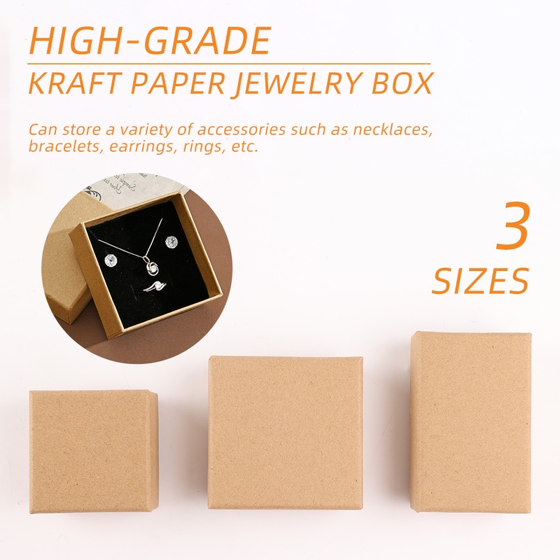 ภาพสินค้ากล่องกระดาษคราฟท์ พร้อมฟองน้ํา สไตล์เรโทร สําหรับใส่เครื่องประดับ สร้อยคอ แหวน ต่างหู กล่องของขวัญวันเกิด จากร้าน simplification.th บน Shopee ภาพที่ 4