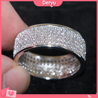 (Deryu) แหวนหมั้น ประดับเพชรเทียม 5 แถว หรูหรา สําหรับเจ้าสาว งานแต่งงาน